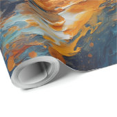 Der Weltraum wurde Abstrakt als blau und goldgelb Geschenkpapier (Rolleneckpunkt)