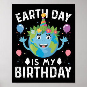 Der Welttag der Erde ist mein Geburtstag für Männe Poster