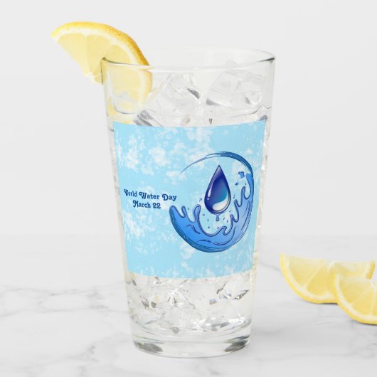 Der Weltwassertag Rette Wasser Rett Erde Glas (Vorderseite Ice)