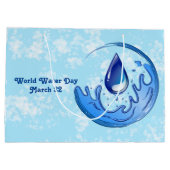 Der Weltwassertag Rette Wasser Rett Erde Große Geschenktüte (Rückseite)