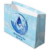 Der Weltwassertag Rette Wasser Rett Erde Große Geschenktüte (Vorderseite Schrägansicht)