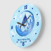 Der Weltwassertag Rette Wasser Rett Erde Große Wanduhr (Winkel)