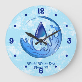 Der Weltwassertag Rette Wasser Rett Erde Große Wanduhr