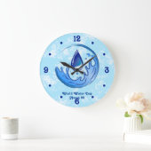 Der Weltwassertag Rette Wasser Rett Erde Große Wanduhr (Zuhause)
