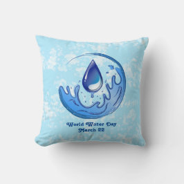 Der Weltwassertag Rette Wasser Rett Erde Kissen