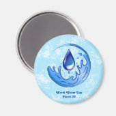 Der Weltwassertag Rette Wasser Rett Erde Magnet (Vorderseite/Rückseite)