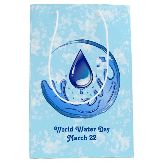 Der Weltwassertag Rette Wasser Rett Erde Mittlere Geschenktüte (Vorderseite)