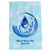 Der Weltwassertag Rette Wasser Rett Erde Mittlere Geschenktüte (Rückseite)