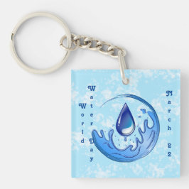 Der Weltwassertag Rette Wasser Rett Erde Schlüsselanhänger