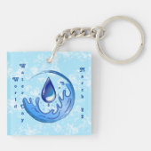 Der Weltwassertag Rette Wasser Rett Erde Schlüsselanhänger (Rückseite)
