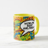 Der weltweit beste Girlfriend Fun Retro Comic Pop Tasse (VorderseiteRechts)