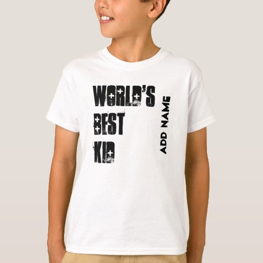 Der weltweit beste kid Individuelle Name Black and T-Shirt (Vorderseite)