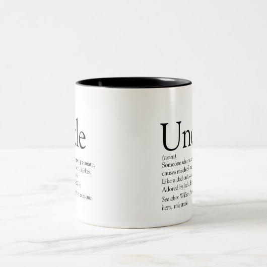 Der weltweit beste Onkel Funcle Modern Definition  Zweifarbige Tasse (Mittel)