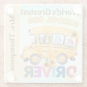 Der weltweit größte Schulbusfahrer Personalisiert Glasuntersetzer (Rückseite)