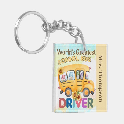 Der weltweit größte Schulbusfahrer Personalisiert Schlüsselanhänger (Vorderseite links)