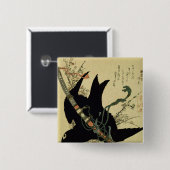 Der wenige Rabe mit der Minamoto Clanklinge Button (Vorne & Hinten)