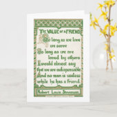 Der Wert eines Freunds - Robert Louis Stevenson Karte (Gelbe Blume)