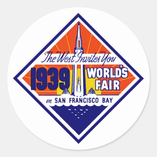 Der Westen lädt Sie ein Runder Aufkleber (Vorderseite)