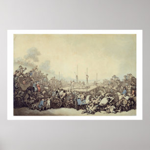 Der Wettkampf, 1787 (Stift, Tinte und w/c über Poster