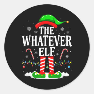 Der Whatever Elf Weihnachten Lustige passende Fami Runder Aufkleber