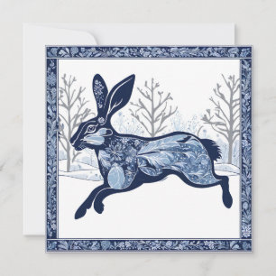 Der Whimsikale Ausflug des Hares Winters Feiertagskarte