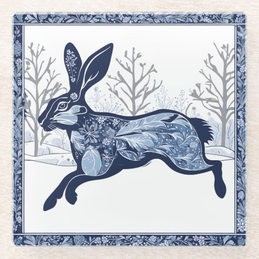 Der Whimsikale Ausflug des Hares Winters Glasuntersetzer (Vorderseite)