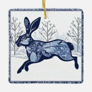 Der Whimsikale Ausflug des Hares Winters Keramikornament