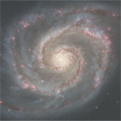 Der Whirlpool Galaxy M51 & Companion im Weltraum Aufkleber (Vorderseite)