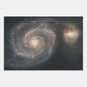 Der Whirlpool Galaxy M51 & Companion im Weltraum Geschenkpapier Set (Vorderseite)