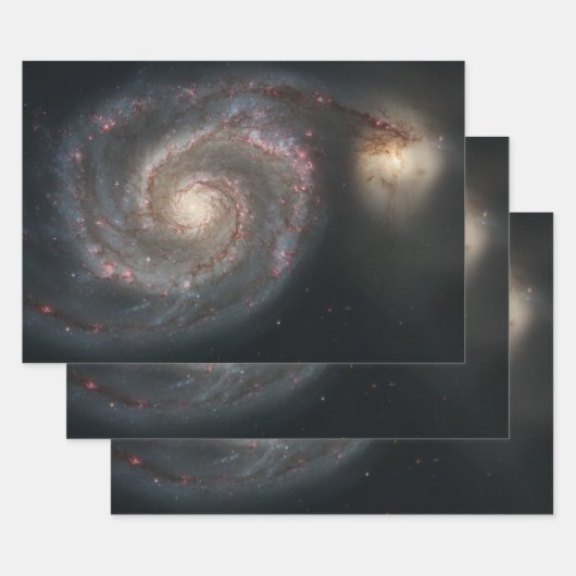 Der Whirlpool Galaxy M51 & Companion im Weltraum Geschenkpapier Set (Set)