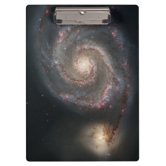 Der Whirlpool Galaxy M51 & Companion im Weltraum Klemmbrett (Vorderseite)