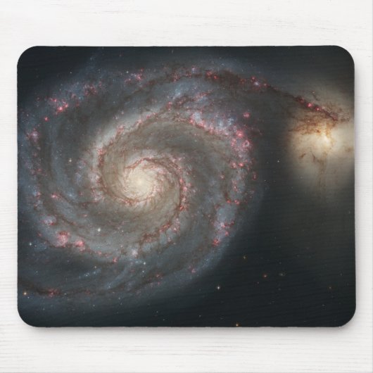 Der Whirlpool Galaxy M51 & Companion im Weltraum Mousepad (Vorne)