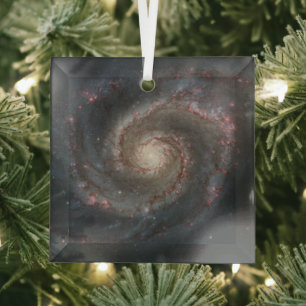 Der Whirlpool Galaxy M51 & Companion im Weltraum Ornament Aus Glas
