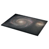 Der Whirlpool Galaxy M51 & Companion im Weltraum Schneidebrett (Ecke)
