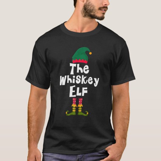 Der Whiskey Elf Weihnachten Funny Pajama Familie M T-Shirt (Vorderseite)
