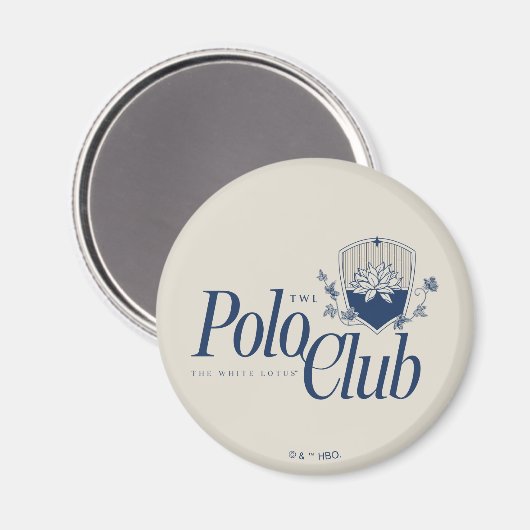 Der White Lotus Polo Club Magnet (Vorderseite/Rückseite)