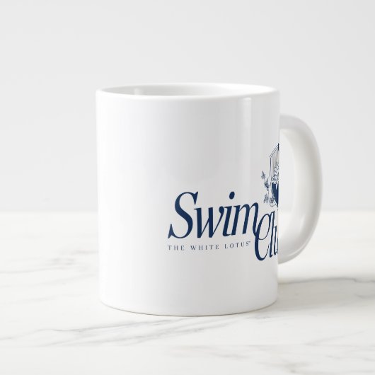 Der White Lotus Swim Club Jumbo-Tasse (Vorderseite Rechts)