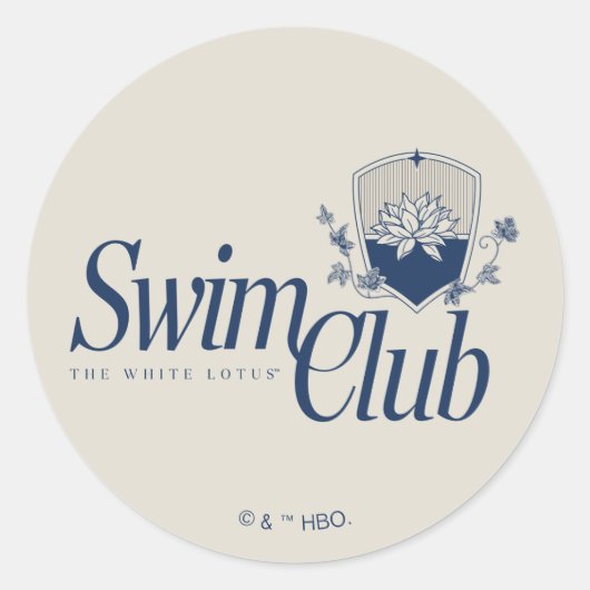 Der White Lotus Swim Club Runder Aufkleber (Vorderseite)