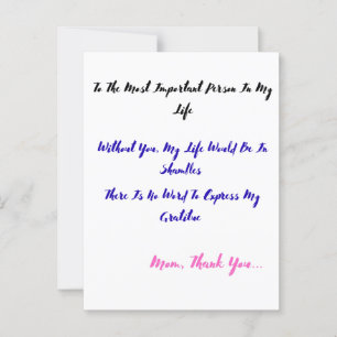Der wichtigsten Person in meinem Leben Postkarte