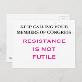 Der Widerstand des Kongresses ist nicht zwecklos Postkarte (Vorne/Hinten)
