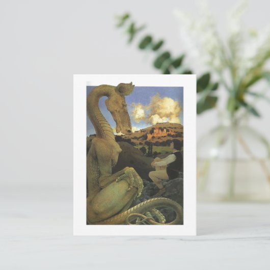 Der widerstrebende Drache, Maxfield Parrish Fine Postkarte (Stehend Vorderseite)