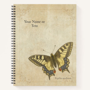Der "Wiesen Aristokrat" Vintage Papilio Machaon Notizblock