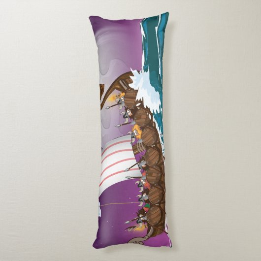 Der Wikingschiff-Cartoon Seitenschläferkissen (Rückseite (Vertikal))