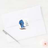 Der WildBlue-Jay-Vogelsticker Quadratischer Aufkleber (Umschlag)