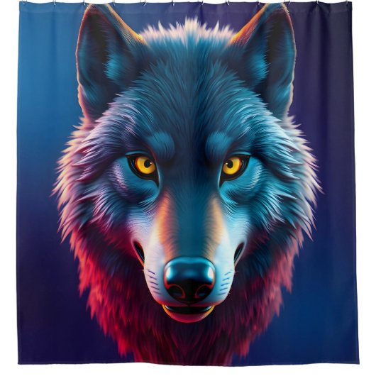 Der wilde Blick – Intensive Tierportrait-Duschabde Duschvorhang (Vorderseite)