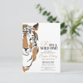 Der wilde Dschungeltiger lädt zum ersten Geburtsta Postkarte (Stehend Vorderseite)