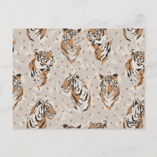 Der wilde Dschungeltiger lädt zum ersten Geburtsta Postkarte (Rückseite)