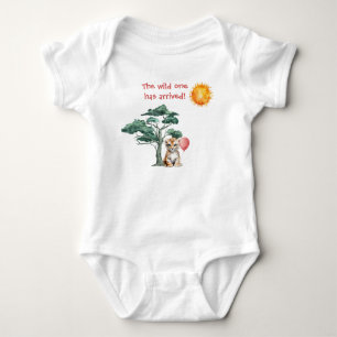 Der wilde Kleine ist da! (Mädchen Tiger Baby Löwe) Strampler