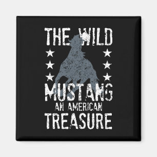 Der wilde Mustang ein amerikanisches Treasphasen Magnet