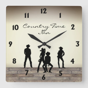 Der Wilde Westen Quadratische Wanduhr